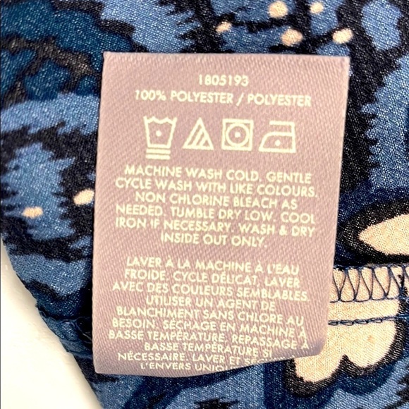 Ted Baker Floral Blue & Pink Blouse Long Sleeve Ruching On Cuff Key Hole Size XL - Picture 11 of 11